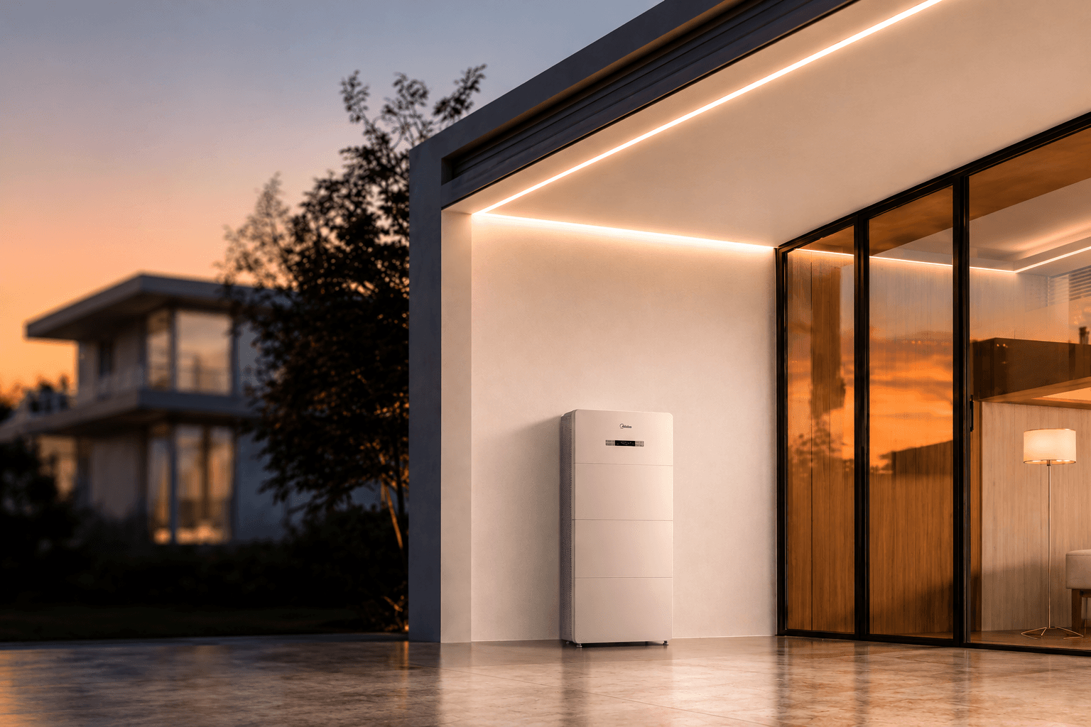 Batterij in een modern interieur