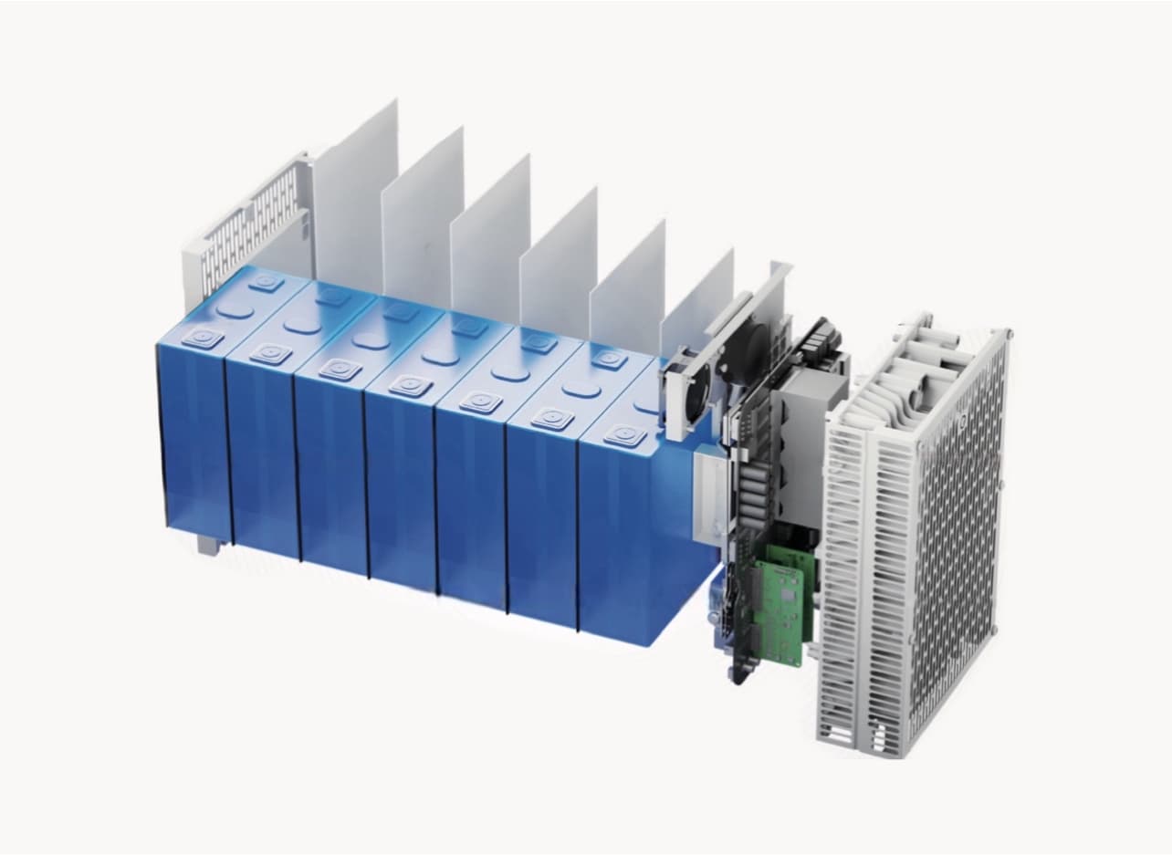 Opengewerkte weergave van de batterijmodule